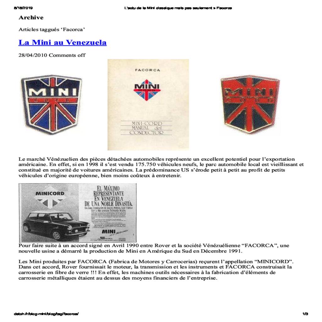 L actu de la Mini Facorca preview image